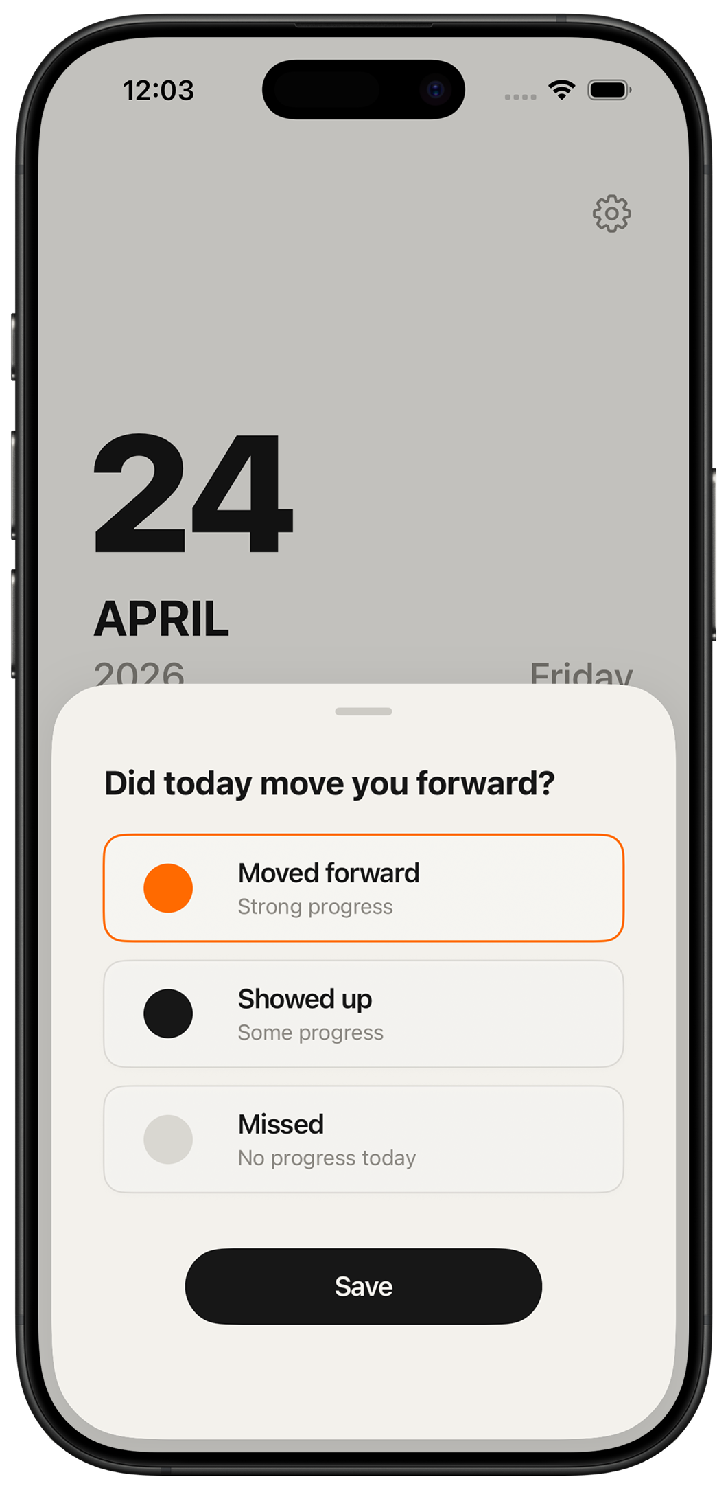 Momentum asking if today moved you forward
