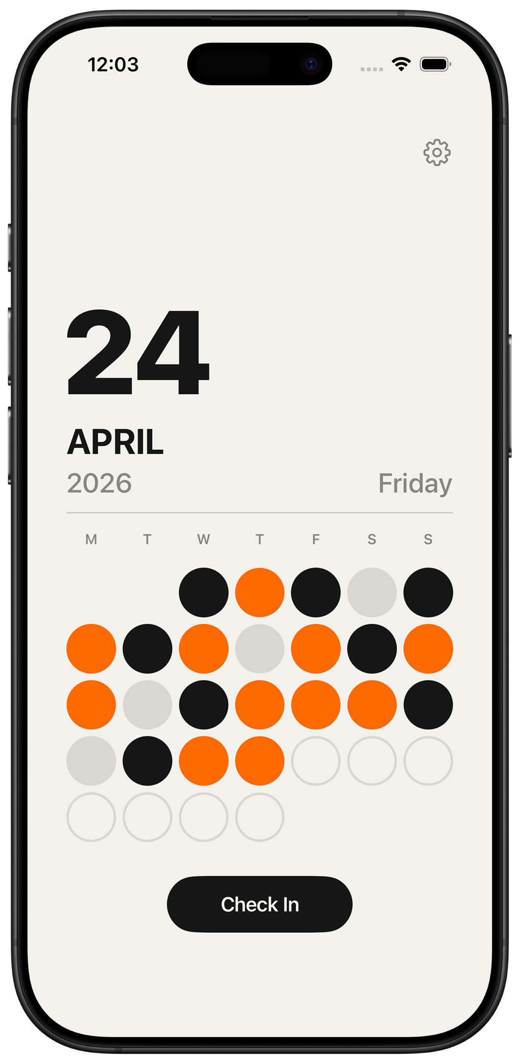 Momentum’s monthly progress view on an iPhone